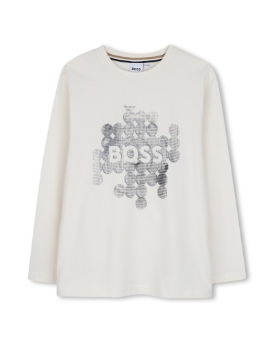 Tee-shirt garçon Boss Ivory