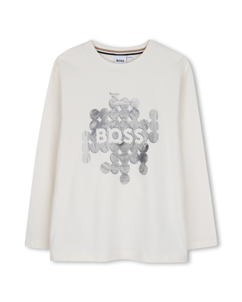 Tee-shirt garçon Boss Ivory