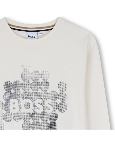 Tee-shirt garçon Boss Ivory