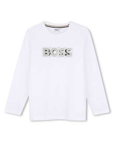 Tee-shirt garçon Boss Blanc