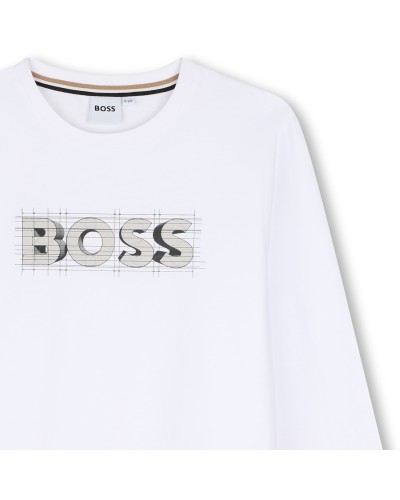 Tee-shirt garçon Boss Blanc