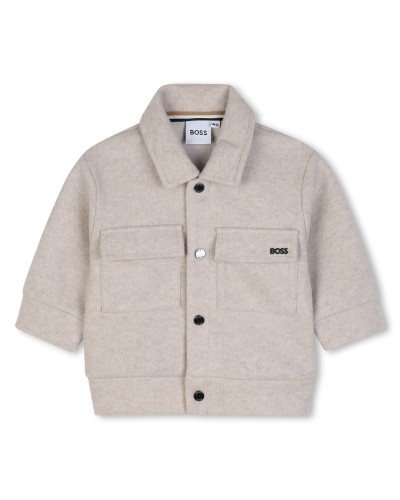 Cardigan garçon Boss Ecru Chine