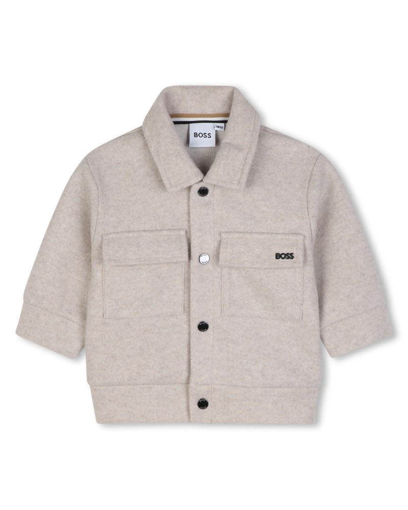 Cardigan garçon Boss Ecru Chine