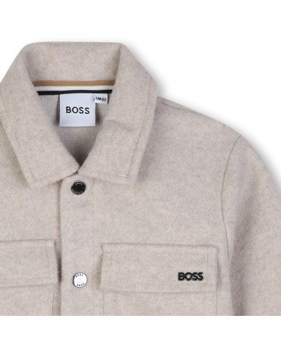 Cardigan garçon Boss Ecru Chine