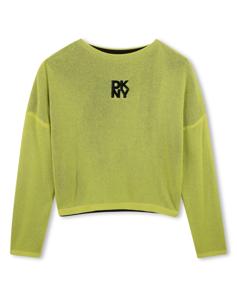 Pull fille Dkny Jaune Noir