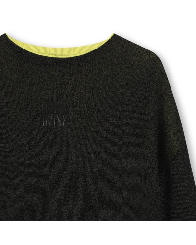 Pull fille Dkny Jaune Noir