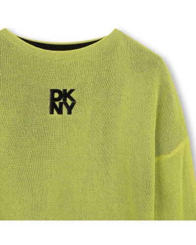 Pull fille Dkny Jaune Noir