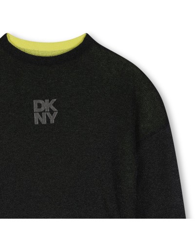 Pull fille Dkny Jaune Noir