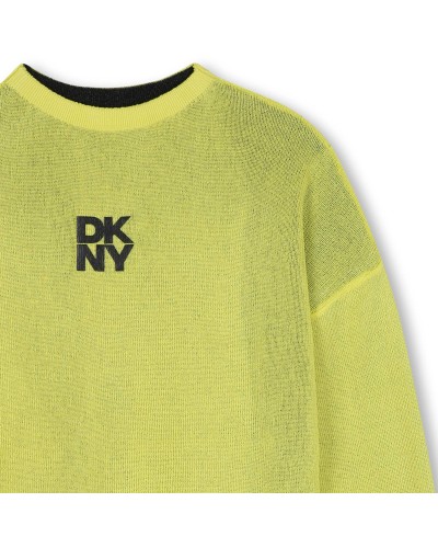 Pull fille Dkny Jaune Noir