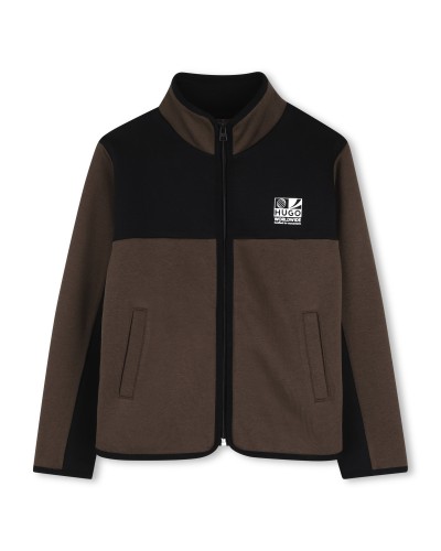 Cardigan garçon Hugo Chicory Coffee