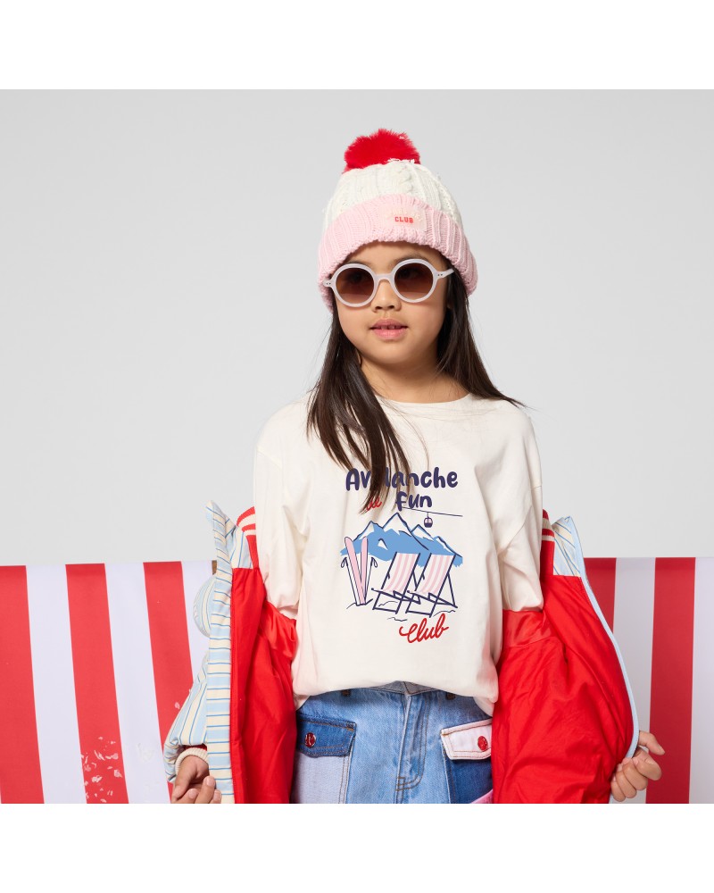 Tee-shirt fille Kids Around Ivoire Pastel
