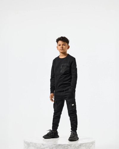 WEEK-END OFFENDER KIDS SWEAT A COL ROND AVEC POCHE NYLON NEVE