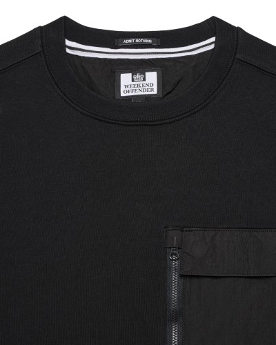 WEEK-END OFFENDER KIDS SWEAT A COL ROND AVEC POCHE NYLON NEVE