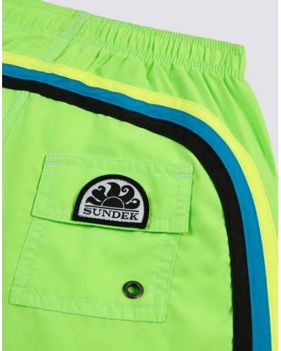 SUNDEK MAILLOT DE BAIN ENFANT COURT À TAILLE ÉLASTIQUE EN POLYESTER RECYCLÉ FLUO REPREVE®