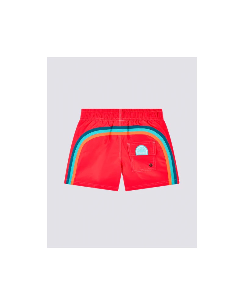 SUNDEK MAILLOT DE BAIN ENFANT  ICONIQUE EN TAFFETAS TAILLE COURTE ÉLASTIQUE