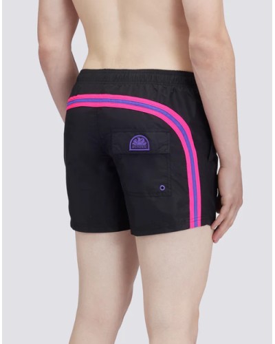 SUNDEK MAILLOT DE BAIN HOMME TAILLE COURTE ÉLASTIQUÉE TAFFETAS ICONIQUE ARC-EN-CIEL 2 COULEURS
