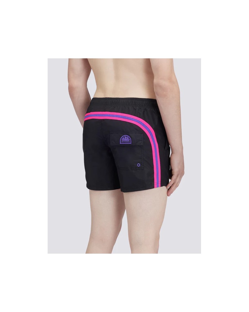 SUNDEK MAILLOT DE BAIN HOMME TAILLE COURTE ÉLASTIQUÉE TAFFETAS ICONIQUE ARC-EN-CIEL 2 COULEURS