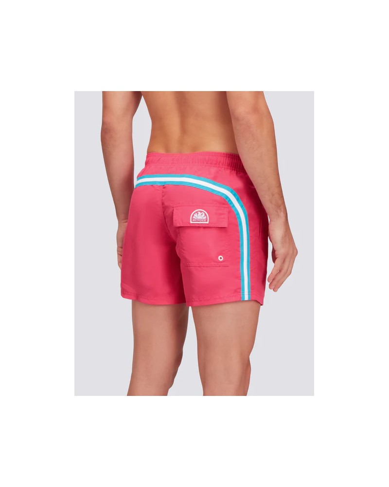 SUNDEK MAILLOT DE BAIN HOMME TAILLE COURTE ÉLASTIQUÉE TAFFETAS ICONIQUE ARC-EN-CIEL 2 COULEURS