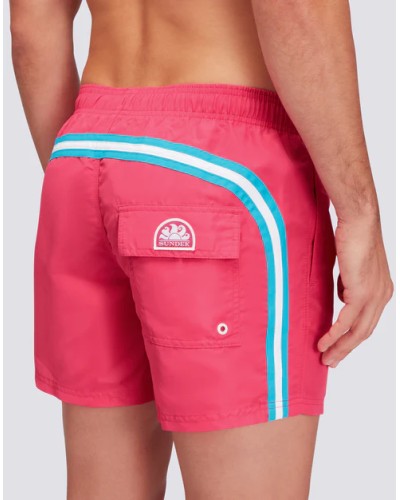 SUNDEK MAILLOT DE BAIN HOMME TAILLE COURTE ÉLASTIQUÉE TAFFETAS ICONIQUE ARC-EN-CIEL 2 COULEURS