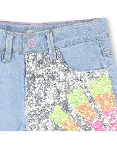 SHORT DENIM ET EN SEQUINS BILLIEBLUSH