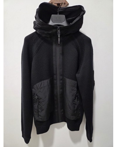CP COMPANY VESTE BI-MATIERE NYLON ET MAILLE