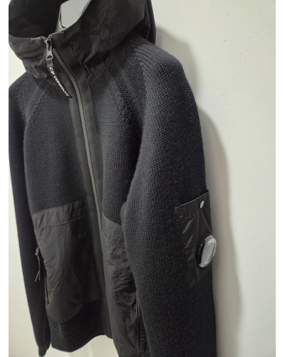 CP COMPANY VESTE BI-MATIERE NYLON ET MAILLE