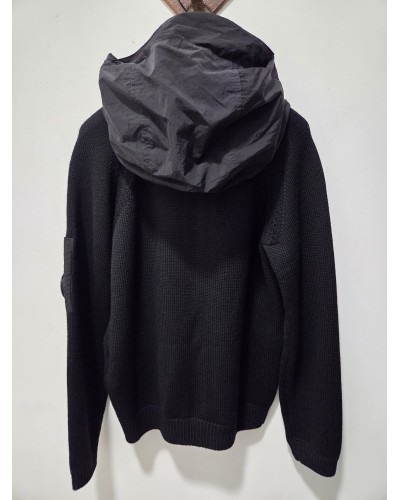 CP COMPANY VESTE BI-MATIERE NYLON ET MAILLE
