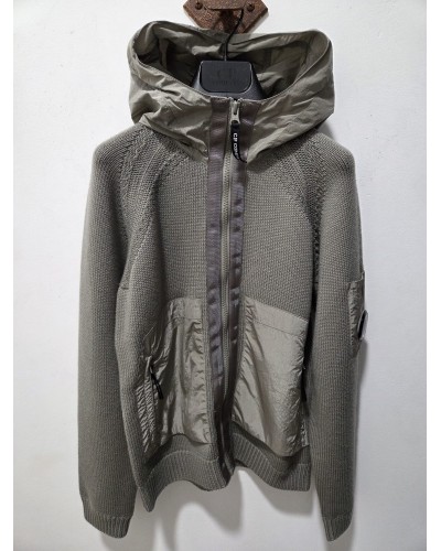 CP COMPANY VESTE BI-MATIERE NYLON ET MAILLE
