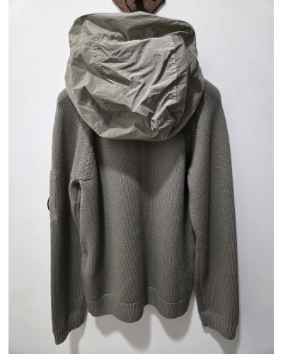 CP COMPANY VESTE BI-MATIERE NYLON ET MAILLE